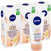 NIVEA Nivea Essential BB Cream Crema Giorno Super-Idratante 24H No Stop SPF 15 uniformante viso idratante con Olio di Jojoba Bio e Minerali - 3 Flaconi da 50ml