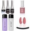 Esthetica ESTROSA KIT COMPLETO SEMIPERMANENTE UNGHIE SMALTO - BASE PRIMER + BASE DEFENCE COAT + LUCIDANTE GLOSS + CLEANSER REMOVER 125ml + OMAGGIO Gel Polish n 83 Rome 10Ml