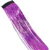 Wambere 4 extension per capelli sintetici con clip, accessori per capelli per ragazze, ciocche di capelli colorate, 50 cm, per donne, ragazze, feste, festival, cosplay, viola scuro