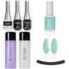 Esthetica ESTROSA KIT COMPLETO SEMIPERMANENTE UNGHIE SMALTO - BASE PRIMER + BASE DEFENCE COAT + LUCIDANTE GLOSS + CLEANSER REMOVER 125ml + OMAGGIO Gel Polish n 218 Venice 10Ml