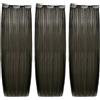 She Easy20 Extension 100% Made in Italy, Applicazione Veloce e Facile a Clip - Set da 3 Pezzi Capelli Veri Lisci - Nero