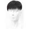 Tingyilan Uomini Capelli Tropper Naturale Nero Corto Uomini Topper Parrucca Veri Capelli Umani Parrucchino Sistemi di Sostituzione con 4 Clip e 10 Nastri Biadesivi,Natural,18x20cm