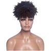 JIANBOHAIRS Parrucca afro riccia corta con frangia e fascia avvolgente, parrucca afro riccia con turbante sintetico for cosplay for Thinning Hair(Chocolate Brown)