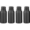 YANCAER 4 Pezzi 50ml Flaconi in Alluminio Nero con Tappo a Vite - Contenitori Ricaricabili per Cosmetici, Oli Essenziali, liquides, huiles, cosmétiques, voyages et préparations DIY