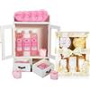 BRUBAKER Cosmetics Set di Cura 2 in 1 - Set di Bellezza Grande da 15 Pezzi - Signore Set da Doccia e da Bagno - Set Regalo per Donna con Mobiletto in Legno Deco - Vaniglia Rosa Menta