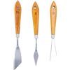 Zerodis Altri Materiali Artistici Coltello per Pittura in Acciaio con Manico in Legno di Faggio per Olio, Acrilico, Acquerello, per Lisciare, Sfumare, Mescolare, Vernici, Spatola, Acciaio Inossidabile