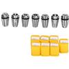Baxnore Set di 7 pinze a molla Kit di mandrini a pinza ER ad alta precisione per fresatrice Utensili per incisione su router CNC Costruzione in acciaio per molle da 1 mm a 7 mm