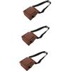 NUOBESTY 3 Pezzi marsupio con tasca con borchie Cintura utensili sacchetto della chiave inglese borsone di costruzione borsa marsupio porta attrezzi fibra chimica Light Brown