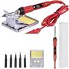 AUBEST Stazione di Saldatura, Kit for saldatore, multimetro digitale a temperatura regolabile da 80 W Auto RangingLCD, punte for saldatore Strumenti di rilavorazione for saldatura(Without Multimeter-01)