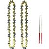 BUYTUS 4 pollici Mini Golden Chainsaw Chain Electric Saw Accessorio Sostituzione Catena Motosega Elettrica(2 Chainsaw Chain+2 Rasp)