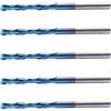 WZSASE Fresa in acciaio al tungsteno a 2 taglienti |Rivestimento nano blu per alte temperature e resistenza |Punte per fresa CNC da 3,175 mm per alluminio/acciaio/rame |Set da 5 pezzi