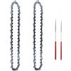 Zorlun Set di motoseghe in acciaio mini da 8 pollici, catene semi-scalpello 1/4, 47 maglie trasmissione, calibro .043, parti for il taglio del legno for seghe elettriche(Set 1)