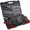 STIER Set di chiavi a bussola STIER, 216 pezzi, cricchetto reversibile da 1/2, 1/4 e 3/8, inserto per chiave a bussola esagonale, inserti per chiave a bussola con punta a bussola Phillips Pozidrive