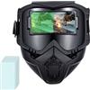 Generico Maschera Da Saldatura Ad Oscuramento Automatico | 3 Regolazioni Luminosità Protezione Testa Saldatura Adjustable - Casco da Saldatore con Sensore Intelligente,Per Industria Costruzione Officina Metall