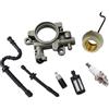 DORFEY Adatto for kit pompa di lubrificazione motosega 029 039 MS 290 MS390 con ingranaggio a vite senza fine, molla, tubo del carburante, filtro dell'olio e scintilla