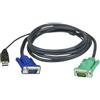 Aten Adattatore KVM [1x Spina VGA - 1x Spina VGA, Spina A USB 2.0] 1.20 m Nero ATEN [2L-5201U]