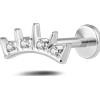 NovaNavel Piercing orecchio eclisse bianco in argento