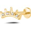 NovaNavel Piercing orecchio eclisse bianco in oro