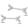 NovaNavel Piercing capezzoli farfalla delux bianca in argento