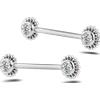 NovaNavel Piercing capezzoli sole bianco in argento