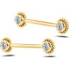 NovaNavel Piercing capezzoli sole bianco in oro