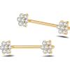 NovaNavel Piercing capezzoli fiore bianco in oro