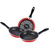 Magefesa K2 Rojo Set 3 padelle 20-24-28 cm, induzione, rivestimento antiaderente STONE Red
