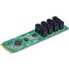 StarTech.com Scheda adattatore da M.2 NVMe a SATA a 4 porte, adattatore da M.2 PCIe 3.0 a 4x HDD/SSD SATA, chipset ASM1064, da M2 a SATA per Windows/macOS/Linux, M.2, SATA, PCI 3.0, Verde, Prestazioni, 68555579 h