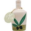 San Marco - Bottiglia Olio in Ceramica Artigianale da 250ml - Oliera in Ceramica Fatta e Decorata a Mano con Tappo Dosatore - Design Rustico Moderno, Made in Italy