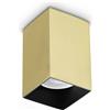 Ideal Lux LOOK SQUARE LAMPADA DA SOFFITTO 1 LUCE ATTACCO GU10 6X10CM OTTONE