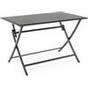 Bizzotto Tavolo Pieghevole Elin Antracite 110x70x71h cm Antracite LH32 Bizzotto