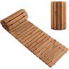 GYMAX Sentiero di Legno 245 cm per Giardino, Passerella di Legno Resistente alle Intemperie con Fil di Ferro Robusto ed Elementi Antiscivolo (245 x 43 x 2 cm)