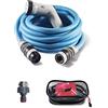 FITT IKON PLUS 15m Kit con da Tubo Acqua da Giardino Estensibile Leggero Pronto all'uso con Pistola Multigetto, Adattatore rubinetto e Supporto, blu