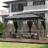 Devoko Devoke Gazebo da Giardino 3x4,Telo Gazebos 3x4 Impermeabile,Gazebo Esterno Resistente,Telaio in Metallo, Gazebos,Grigio