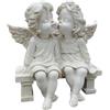 LeeQinersw Statua di Coppia di Angeli, Statuetta in Resina, Ala, Ornamento di Angelo, Scultura di cherubino per Decorazioni per Matrimoni, Feste in casa, Bianco