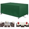 GYCQRS Coperture per Mobili da Giardino, Tessuto Oxford 420D Telo Mobili Giardin, Impermeabile, Antivento, Anti-UV, Copertura per Tavolo Esterno, Coperture per Tavoli Rettangolare (110x70x60cm) - Verde