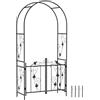 Outsunny Arco da Giardino con Cancello Traliccio per Piante Rampicanti, Archetto per Matrimoni e Feste in Metallo, 2.2x1 m, Nero