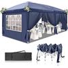 LEADZM Gazebo 3x6m Pieghevole con 6 Pareti Laterali, Tenda da Giardino Regolabile in Altezza Impermeabile UV 50+ Antivento con Borsa da Trasporto,Blu