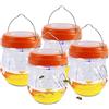 Bseical Trappola Calabroni Solare, Trappole Per Calabroni E Vespe Bottiglia, Trappola Per Vespe E Calabroni Da Esterno Led Uv Insetticida Vespe Acchiappa Mosche, Insetti (arancia-4pc)
