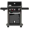 Weber Spirit E-330 GBS Classic Barbecue a Gas, 3 Bruciatori + Fornello Laterale + Sear Zone, griglia di Cottura 60 x 46cm, Griglia di Riscaldamento, termometro sul Coperchio, 4 Ruote - Nero