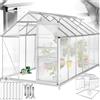 tectake® Serra da Giardino con Telaio in Alluminio Anodizzato, Serra per Orto con Lastre Termoisolanti, Serra con Porta Scorrevole, Finestra a Tetto per Ventilazione, Base Stabile, 375x185x195 cm