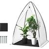 WOLTU Serra, Tenda di Coltivazione, Mini Serra,2-Sided Bubble Film Isolante Piccola Serra Semi-Traslucida con Porte a Zip e Telo di Fondo per Giardino, Patio, Esterno,120x120x180 cm, Tappetino nero