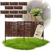 Floranica 10 pezzi Recinzione in vimini 30 cm x 100 cm - Staccionata da giardino intrecciata Palizzata Recinzione naturale Bordo aiuola