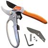GENERICO Forbice Giardinaggio A CRICCHETTO +Kit Lama di Ricambio