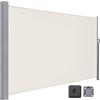 LARMNEE Tenda Laterale 180 x 400 cm (A x L), Frangivista Telescopica Anti-UV, Struttura di Ferro, Tessuto di Poliestere Impermeabile, per Giardino, Balcone, Piscina, Beige EBE184TBP02