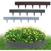 FIVMEN Bordo per Aiuole in Plastica Bordo per Prato Bordo per Falciare Effetto Rattan Nastro per Bordi per Prato Flessibile Palizzata da Giardino - 5 m 5 pezzi, Grigio