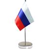 QSUM Bandiera da tavolo Russia 22,9 x 15,2 cm - Espositore bandiera Russia, include base in acciaio inossidabile e asta regolabile