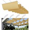 FlySoul Vela Ombreggiante a Onda Retrattile 0.9x3.5M Impermeabile Tenda da Sole per Esterno Antivento Telo Parasole con Occhielli Tenda a Vela Parasole per Serre Terrazze Giardino Balcone Sabbia