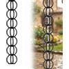 Poxvythb Catena da Pioggia Antica a Anelli per Giardino, Fontana Decorativa per Raccolta Acqua e Sostituzione Grondaie (3m)