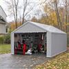 ACXIN Tenda di immagazzinaggio per capannone da giardino, resistente, tenda da garage, tenda impermeabile con telaio in acciaio e telone in polietilene per giardino, attrezzi, auto, grigio, 4 m x 8 m